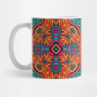 Colorful Oriental Rug Mandala Boho Pattern Mug